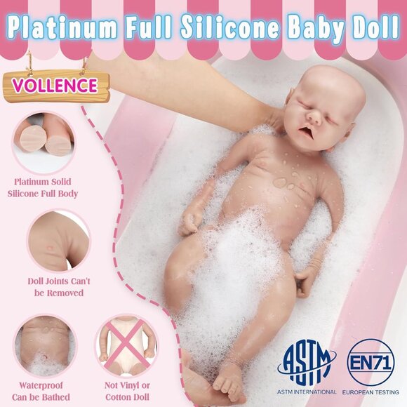 🆕 18 inch Full Silicone Baby Doll Lia Reborn Real Babies Doll with Closed Eyes - Picture 4 of 6